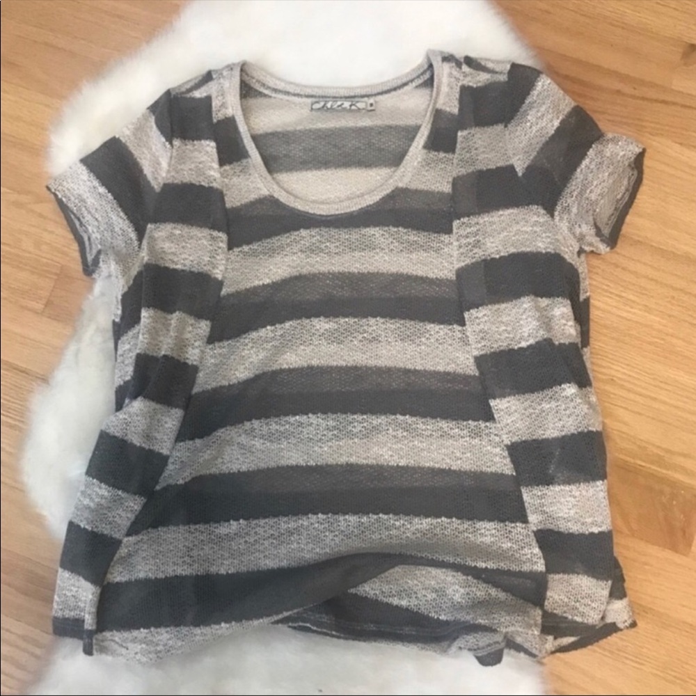 Like New! Chloe K Gray Stripe Knit Top, Nordstrom